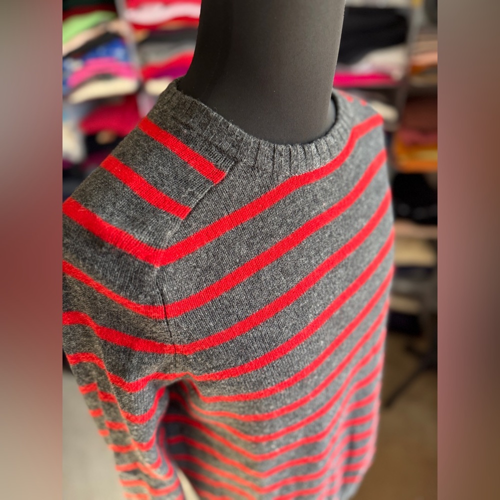 Boden Charcoal and Scarlet Wool Sweater, M